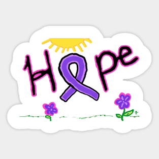 Hope purple ribbon Sticker